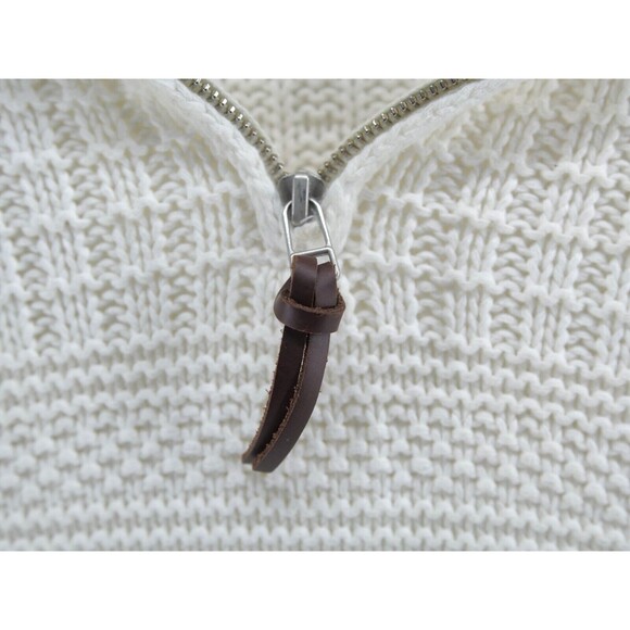 Gant x‎ Michael Bastian 1/4 zip Quarter White Cable Knit Sweater Small - Picture 3 of 11